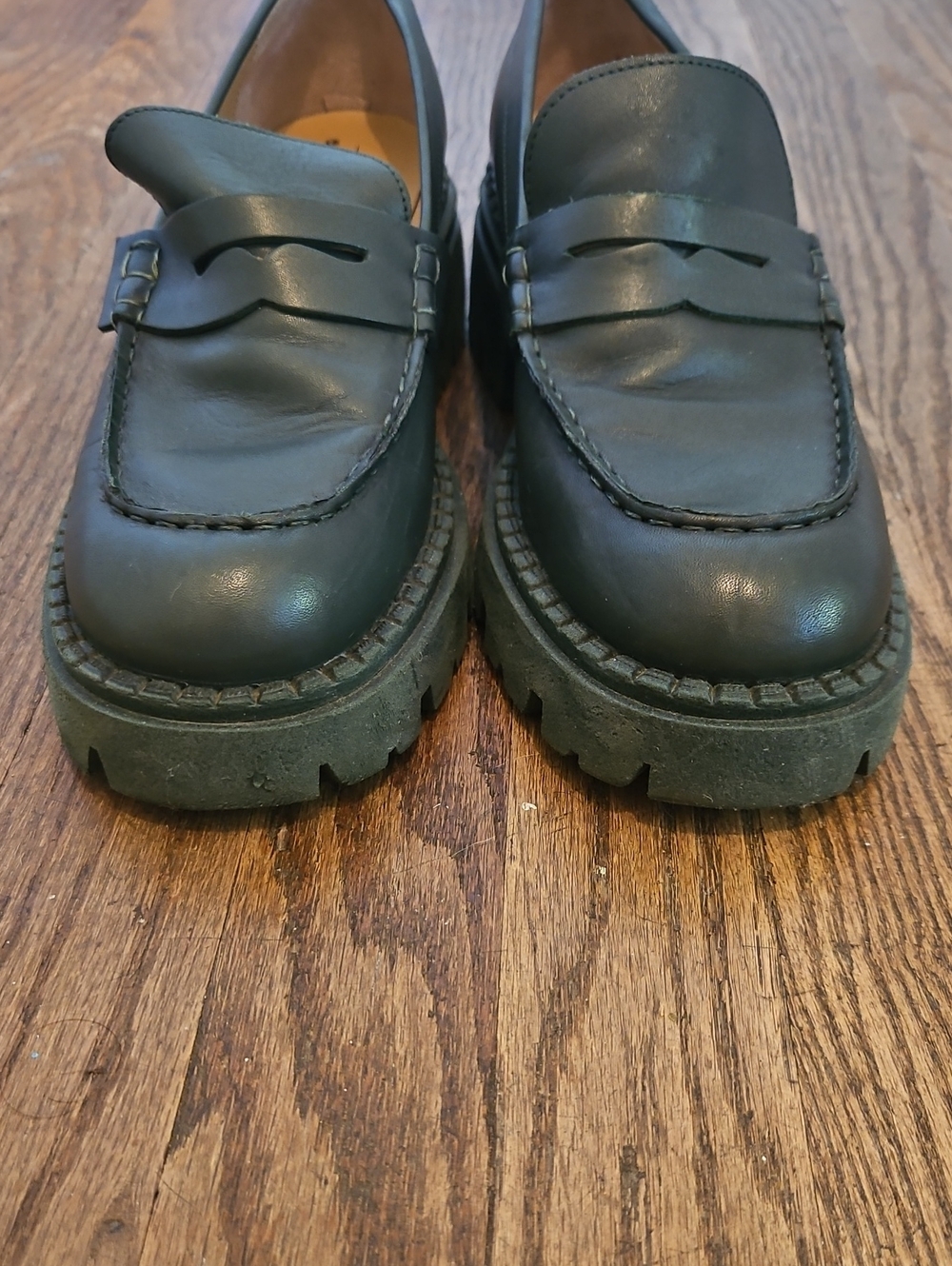 Free People Lyra Lug Sole Loafer Green EU 38.5 - Picture 4 of 12